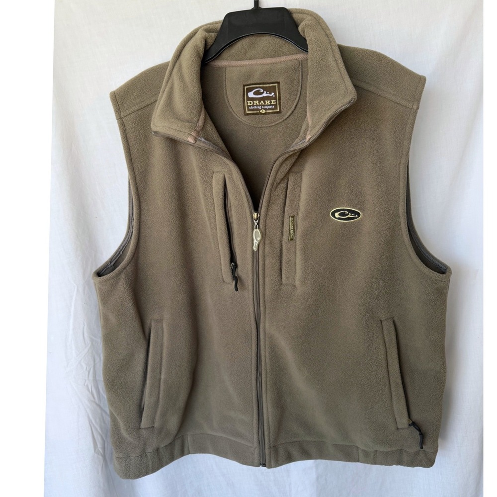 Drake Waterfowl Fleece Vest Gorpcore Cabincore Full Zip Magnattach Green Large